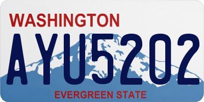 WA license plate AYU5202
