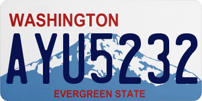 WA license plate AYU5232