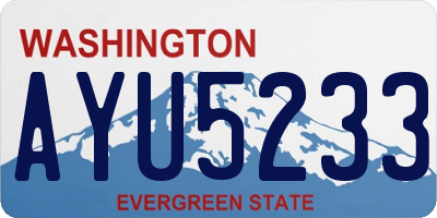 WA license plate AYU5233