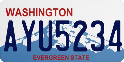 WA license plate AYU5234