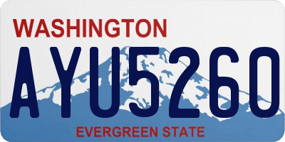 WA license plate AYU5260