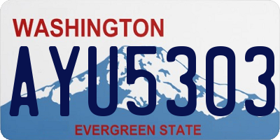 WA license plate AYU5303