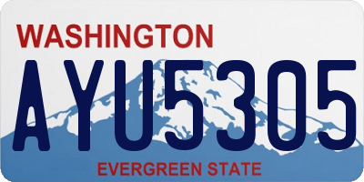 WA license plate AYU5305