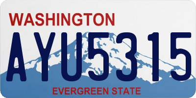 WA license plate AYU5315