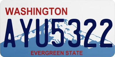WA license plate AYU5322