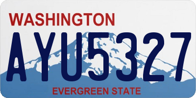 WA license plate AYU5327