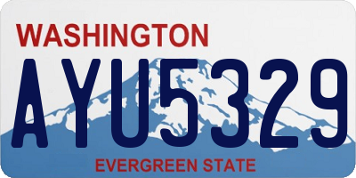 WA license plate AYU5329