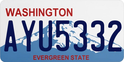 WA license plate AYU5332