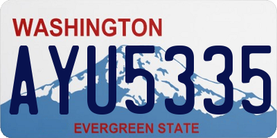 WA license plate AYU5335