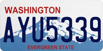 WA license plate AYU5339