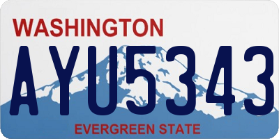 WA license plate AYU5343