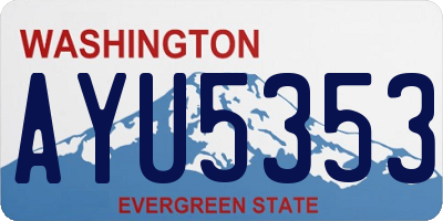 WA license plate AYU5353
