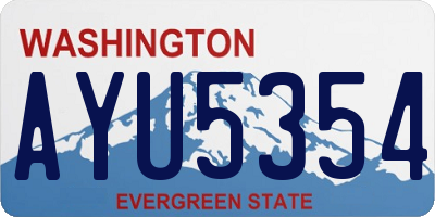 WA license plate AYU5354