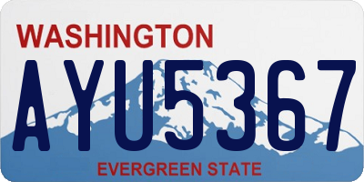 WA license plate AYU5367