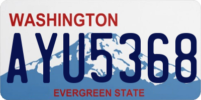 WA license plate AYU5368