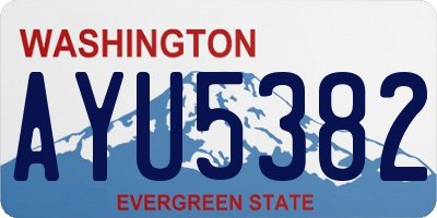 WA license plate AYU5382