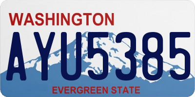 WA license plate AYU5385