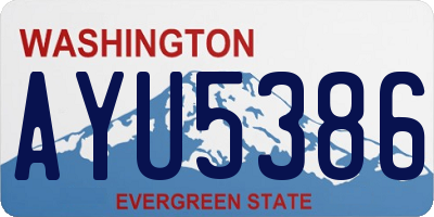 WA license plate AYU5386