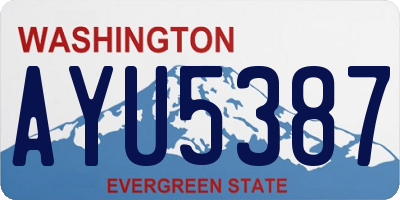 WA license plate AYU5387