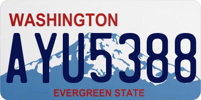 WA license plate AYU5388