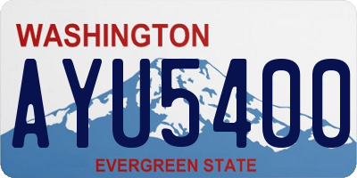 WA license plate AYU5400