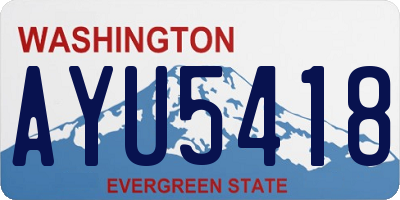 WA license plate AYU5418
