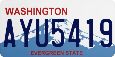 WA license plate AYU5419