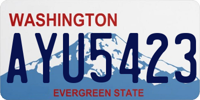WA license plate AYU5423