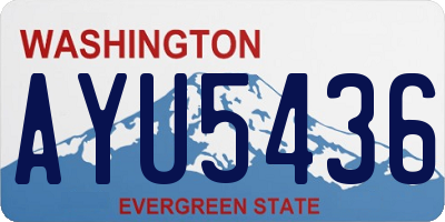 WA license plate AYU5436