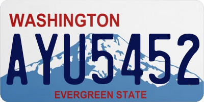 WA license plate AYU5452