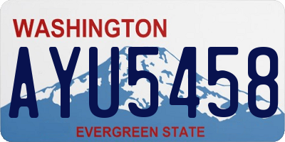 WA license plate AYU5458