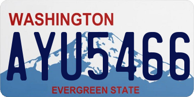 WA license plate AYU5466