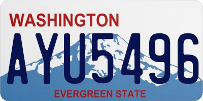 WA license plate AYU5496