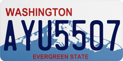 WA license plate AYU5507