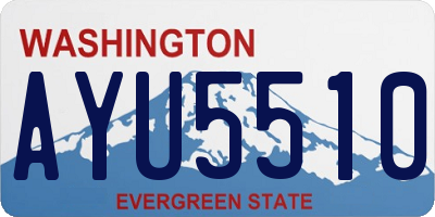 WA license plate AYU5510