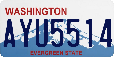 WA license plate AYU5514