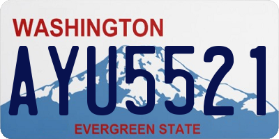 WA license plate AYU5521