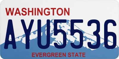 WA license plate AYU5536