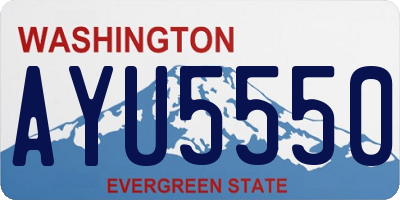 WA license plate AYU5550