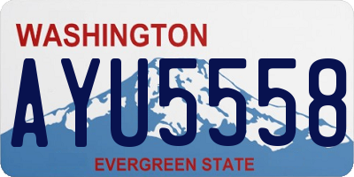 WA license plate AYU5558