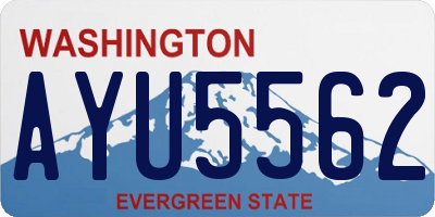 WA license plate AYU5562