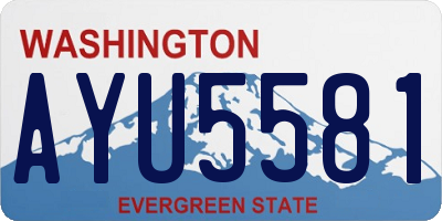 WA license plate AYU5581