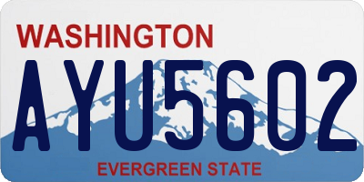 WA license plate AYU5602