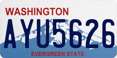 WA license plate AYU5626