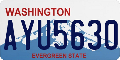 WA license plate AYU5630