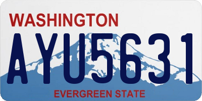 WA license plate AYU5631