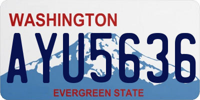 WA license plate AYU5636