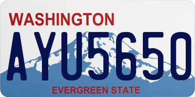WA license plate AYU5650