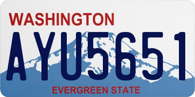 WA license plate AYU5651