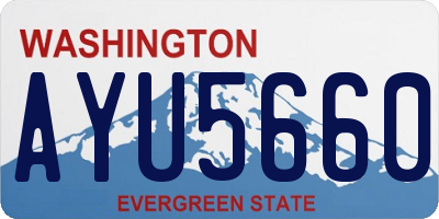 WA license plate AYU5660